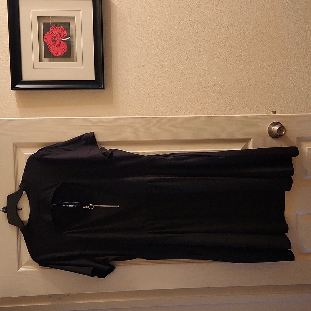 Black O-ring skater dress